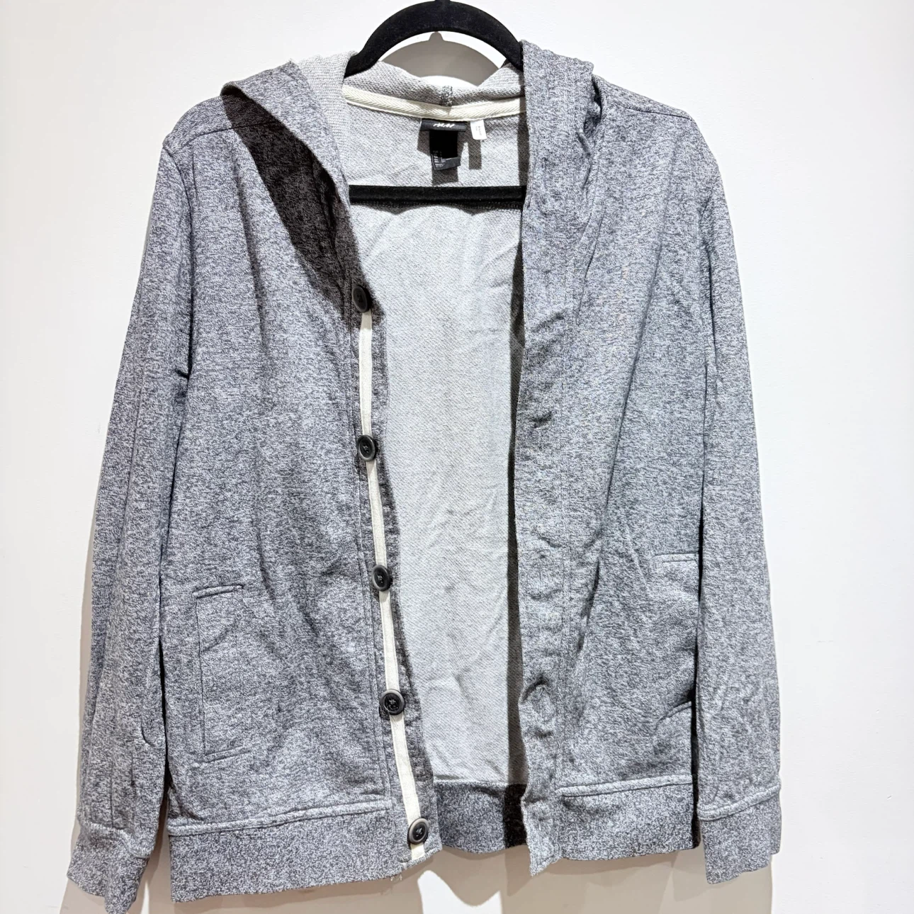 H&M Grey Button-Up Hoodie