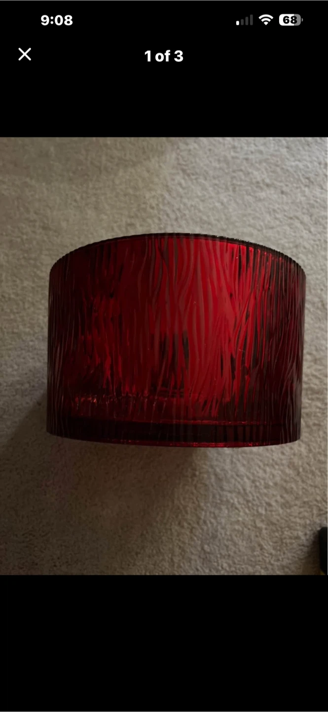 Red Glass Christmas bowl