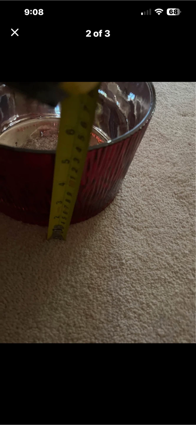 Red Glass Christmas bowl - photo 2