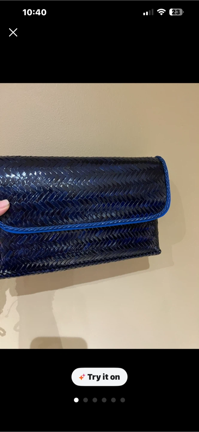Blue Woven Crossbody Bag