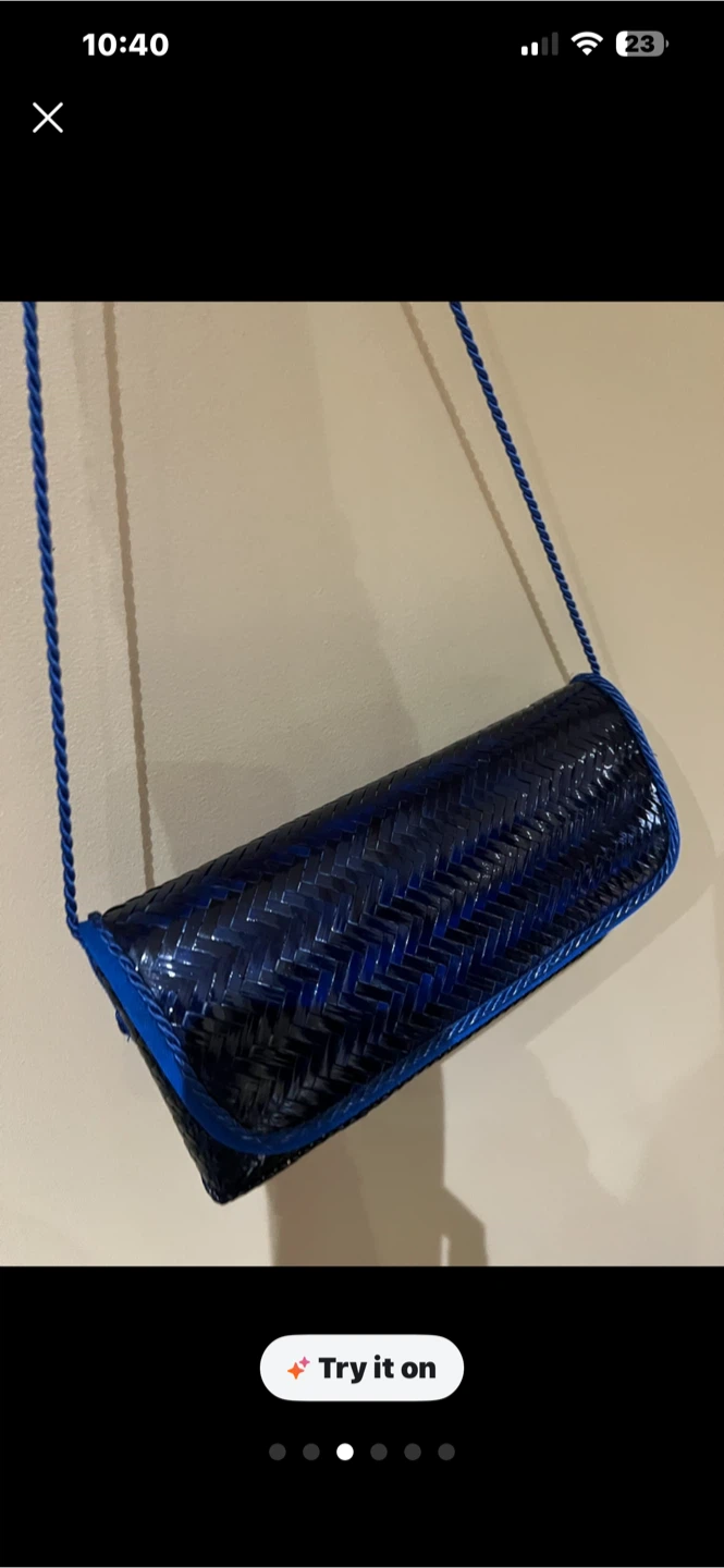 Blue Woven Crossbody Bag - photo 3