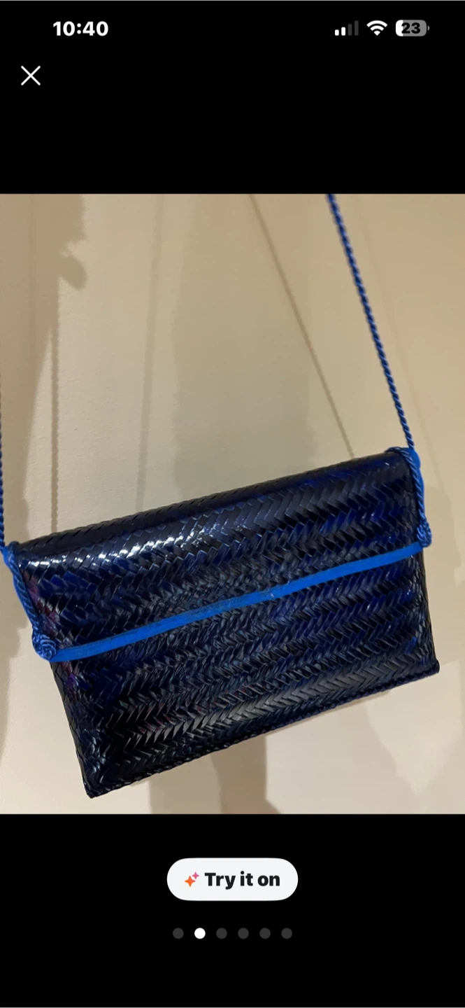 Blue Woven Crossbody Bag - photo 4