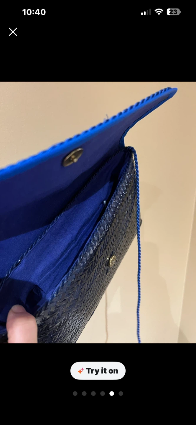Blue Woven Crossbody Bag - photo 5