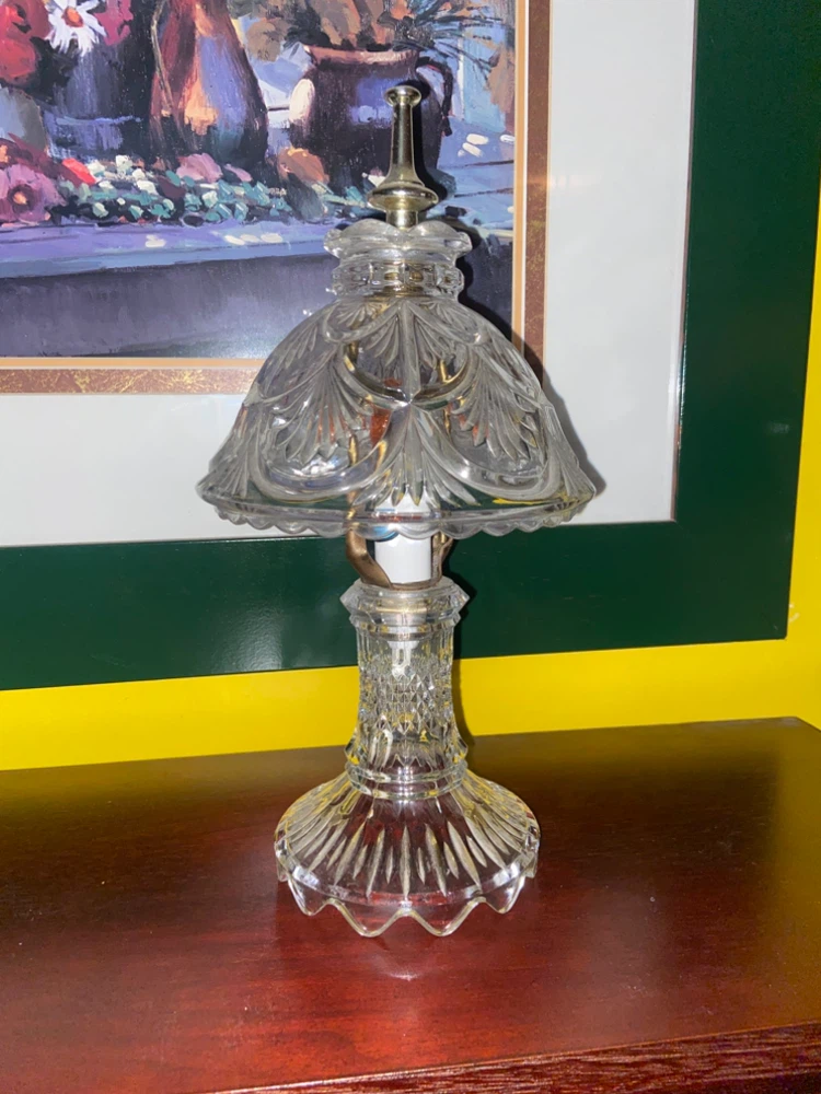 Set of Two Vintage Crystal Table Lamps
