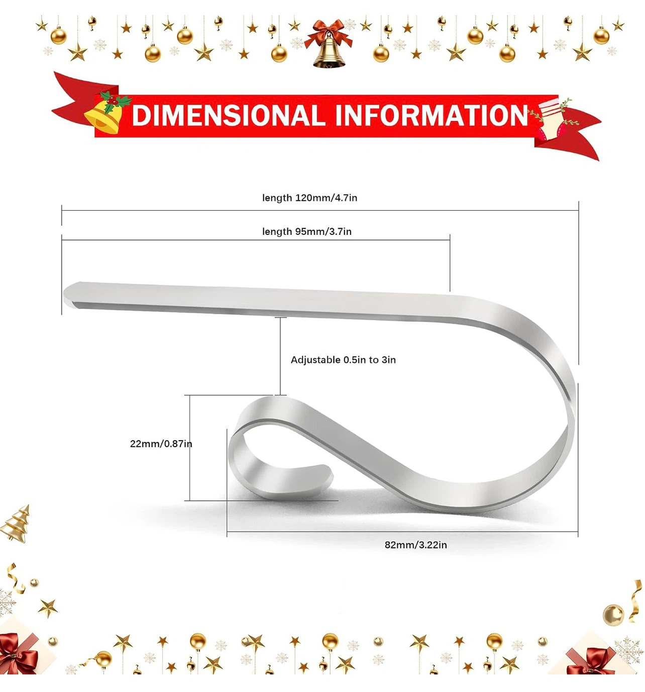 Set of 4 Adjustable Christmas Stocking Holders - photo 3