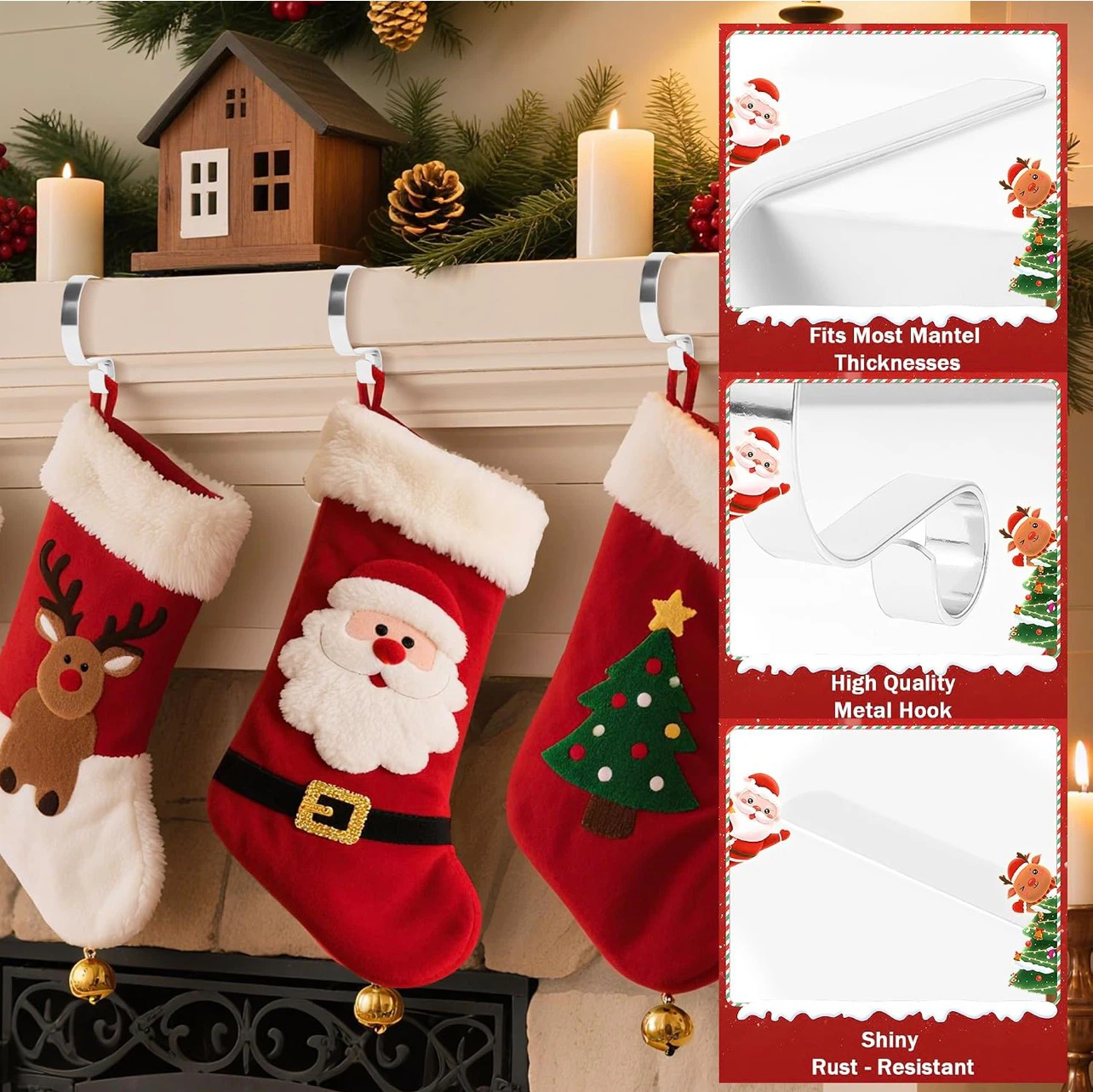 Set of 4 Adjustable Christmas Stocking Holders - photo 5