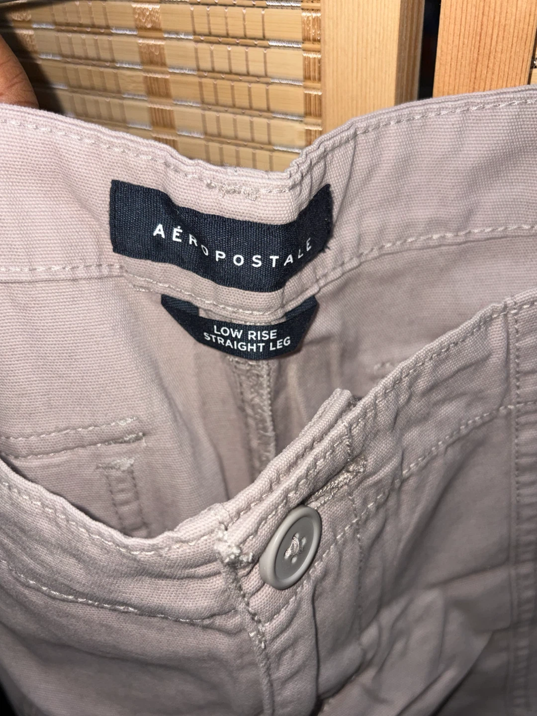 Aeropostale Low Rise Straight Leg Pants Beige - photo 5