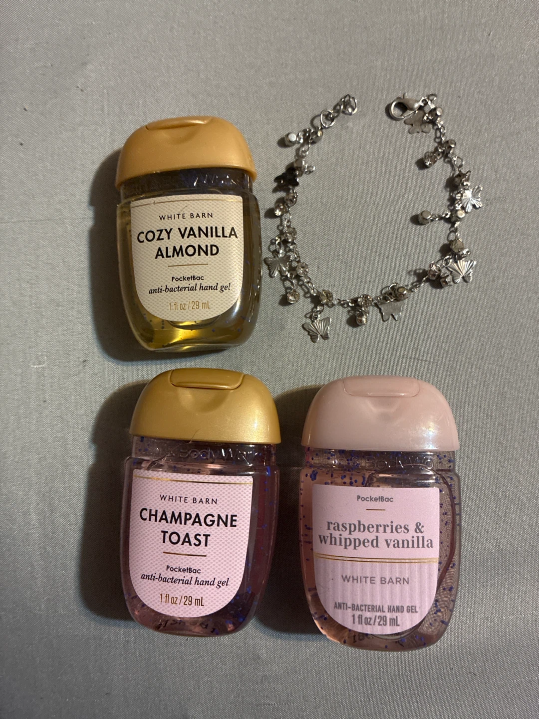 3 Bath & Body Works PocketBac Hand Gels with Bracelet