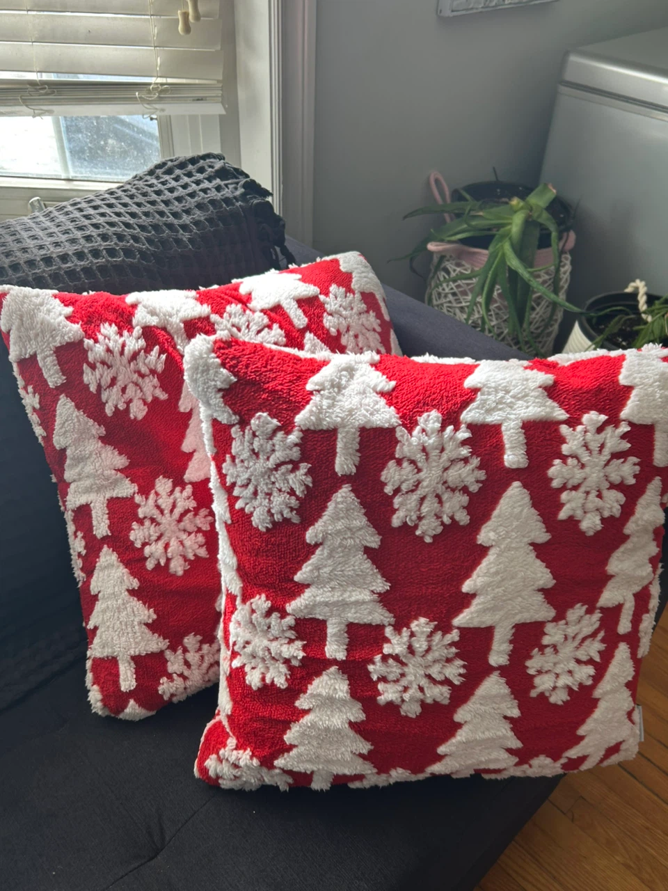 Two Christmas Holiday Throw Pillows