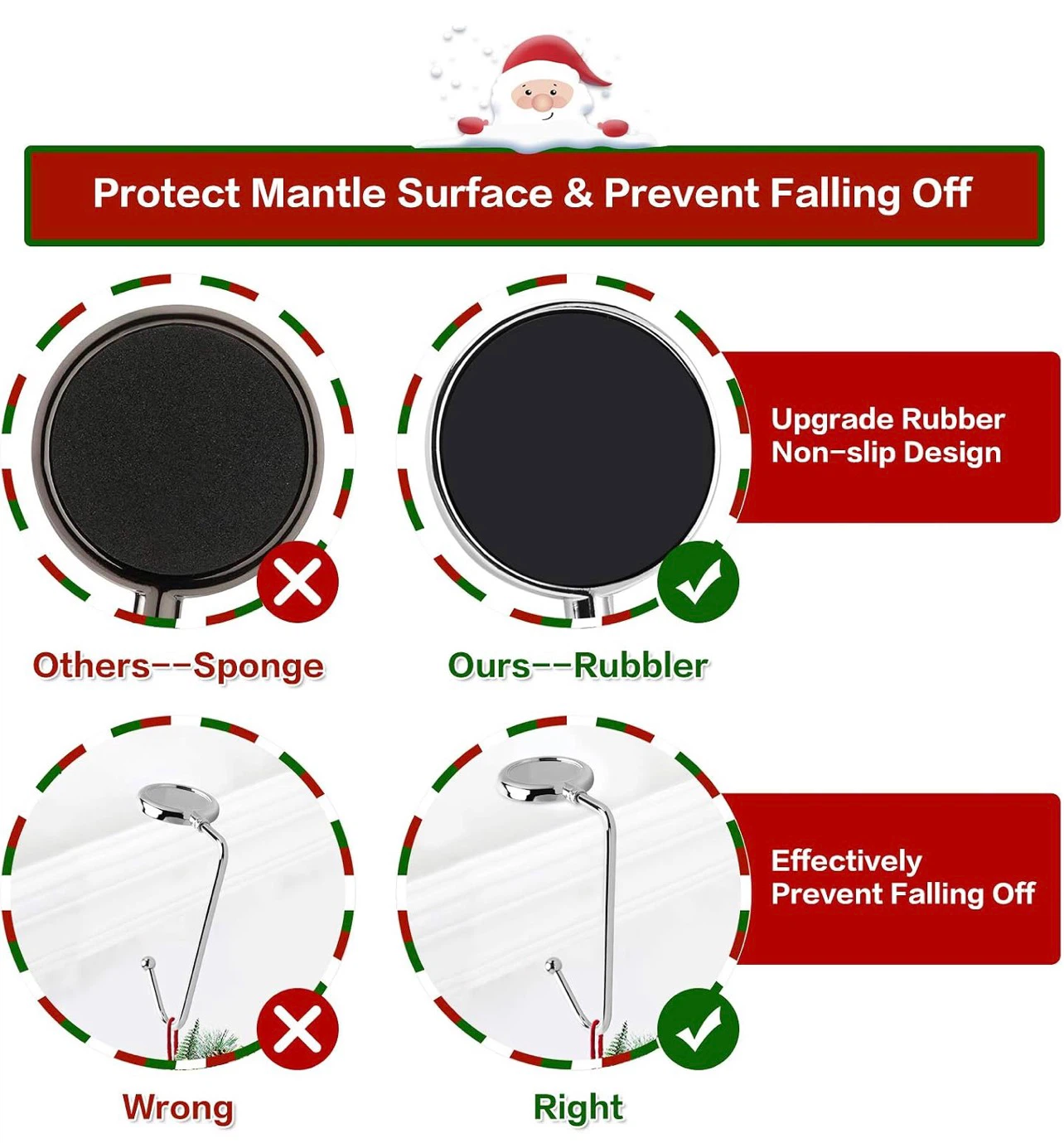 Set of 6 Christmas Stocking Hangers for Mantle - photo 3