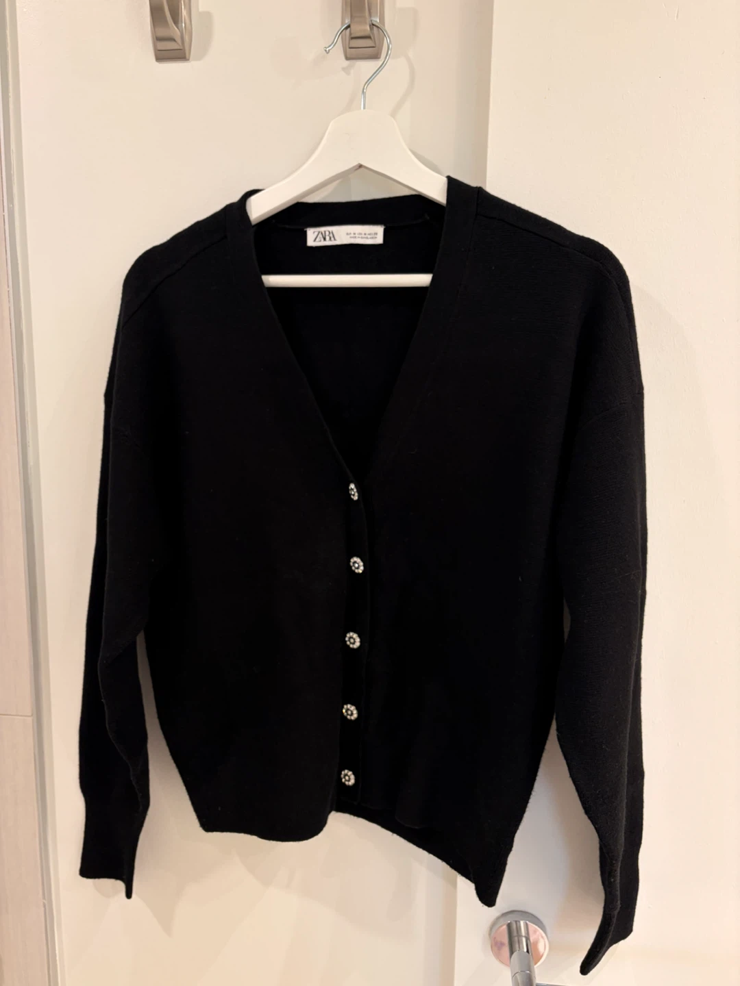 Zara Black Cardigan with Jewelled Buttons