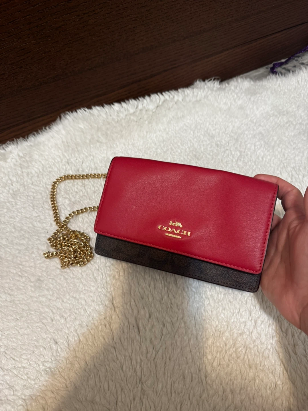 Coach Red and Brown Leather Crossbody Bag - photo 3