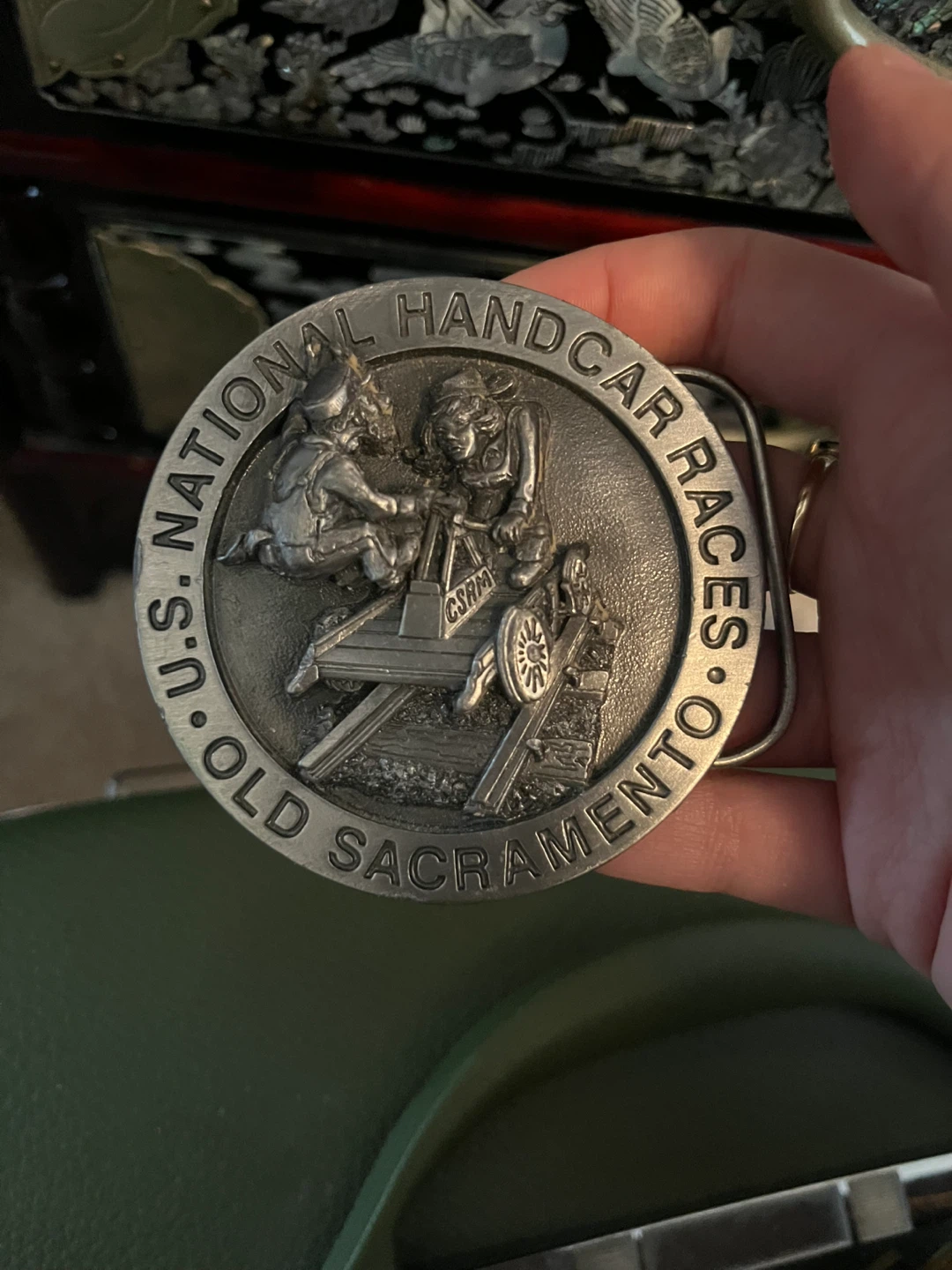 Vintage U.S. National Handcar Races Belt Buckle - photo 4