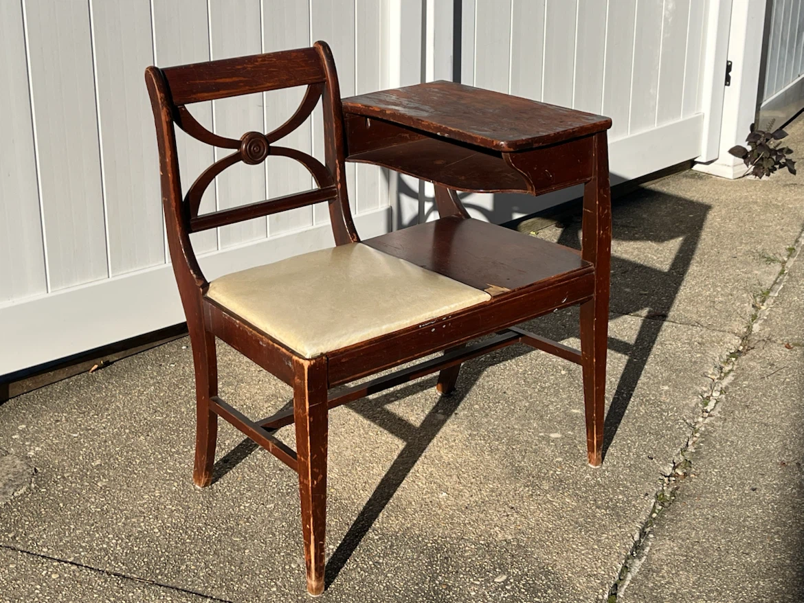 Midcentury Telephone Chair / Gossip Bench