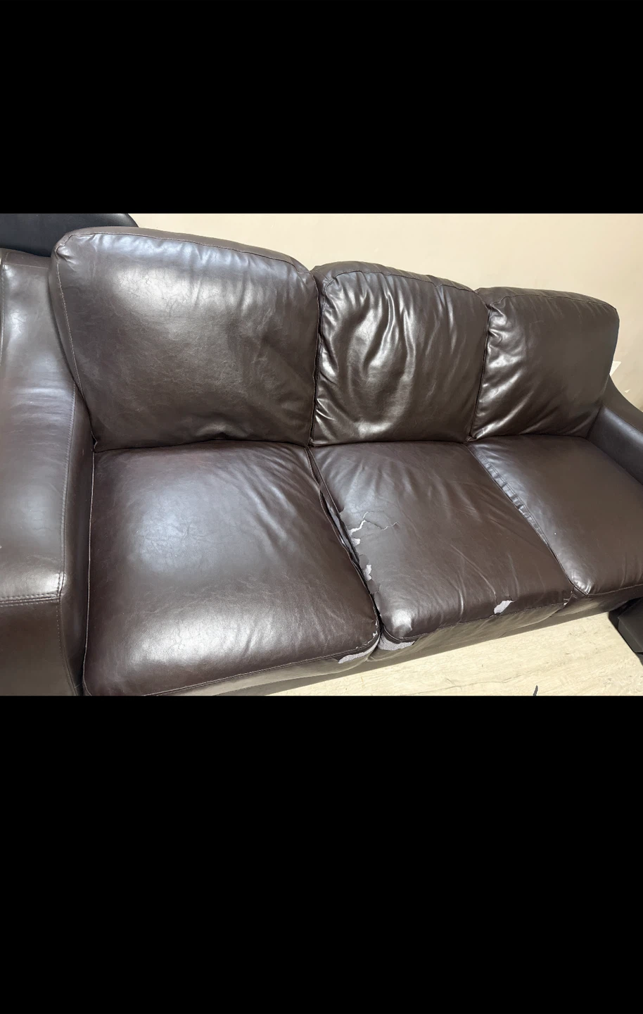 Dark Brown Leather Sofa / Tv stand , dresser - photo 4