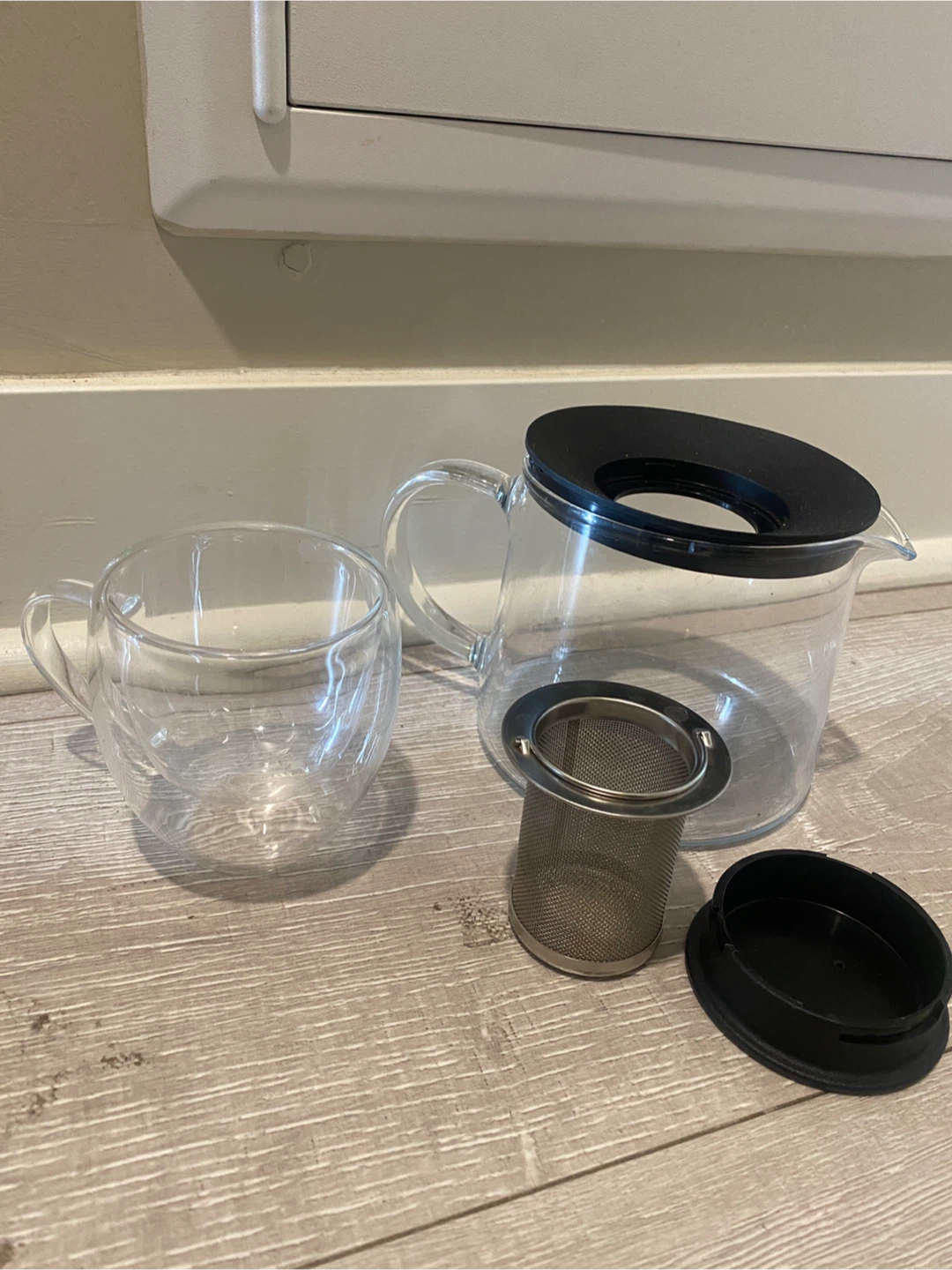 Glass Teapot and Double-Walled Mug Set - photo 2