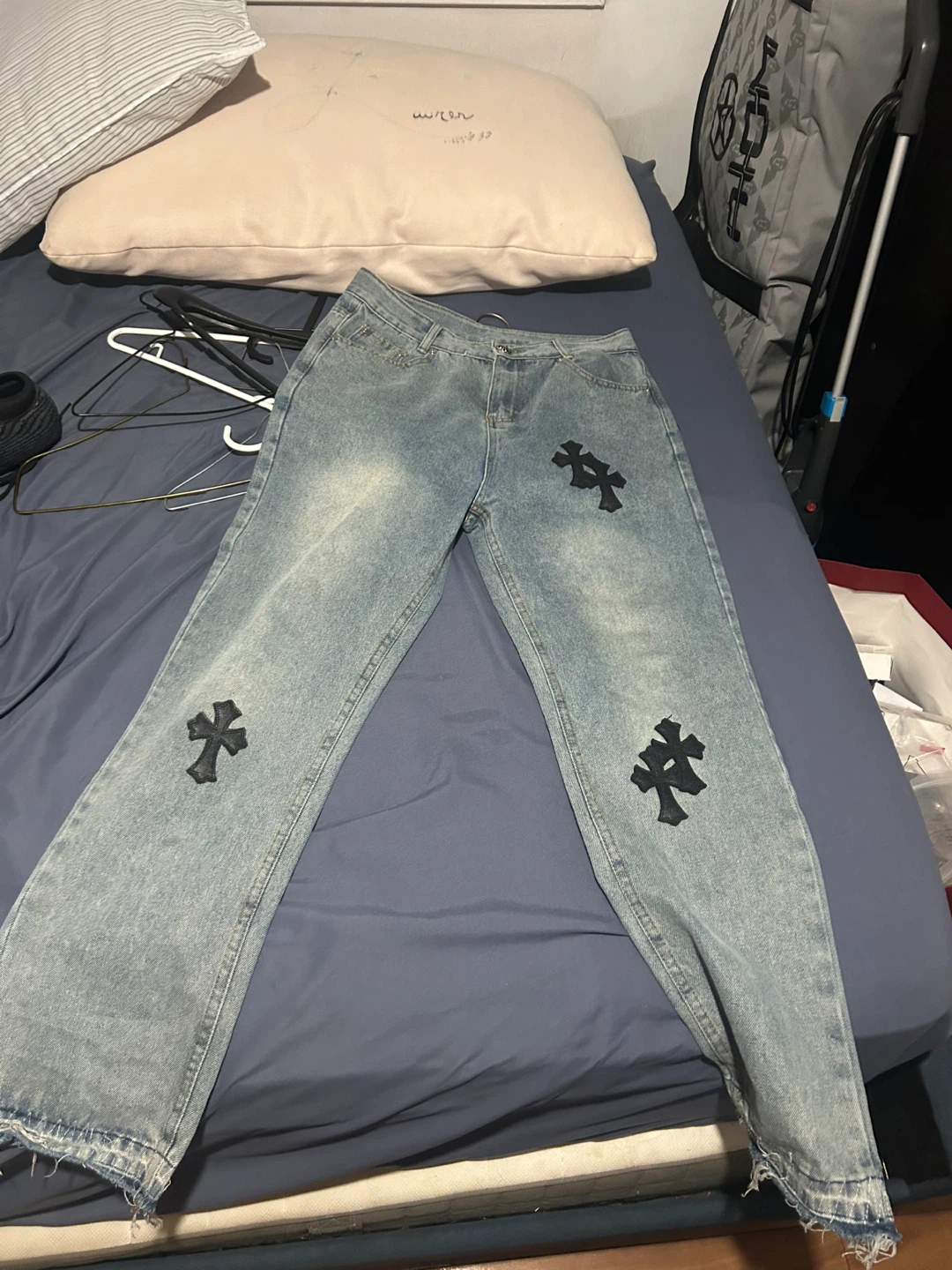 Chrome Hearts Cross Patch Denim Jeans