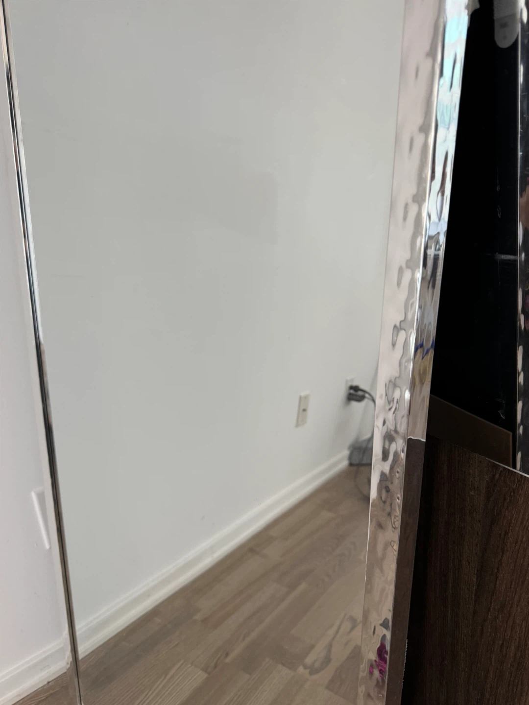Italian designer’s vintage Large Hammered Silver Floor Mirror - photo 2