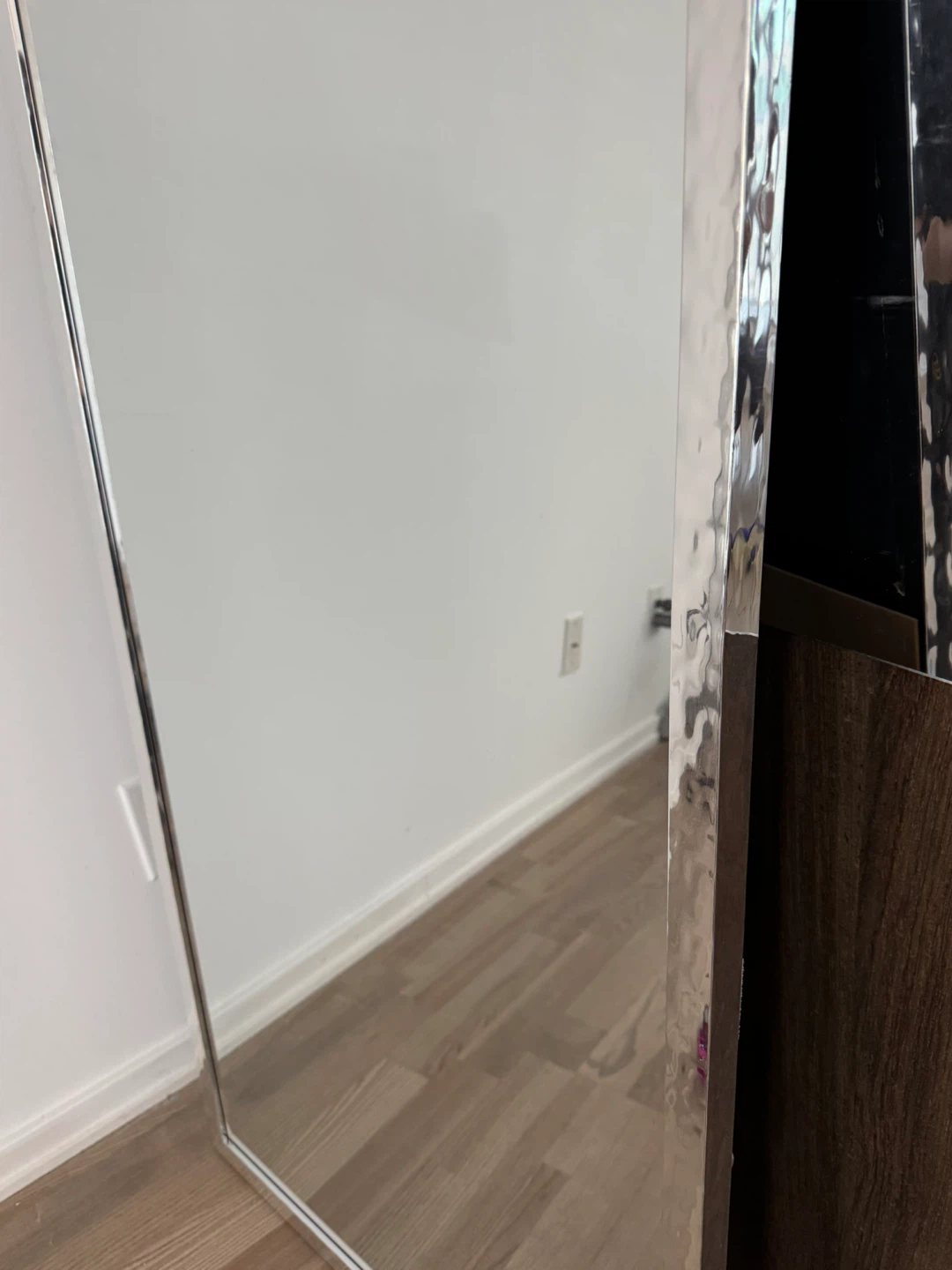 Italian designer’s vintage Large Hammered Silver Floor Mirror - photo 3