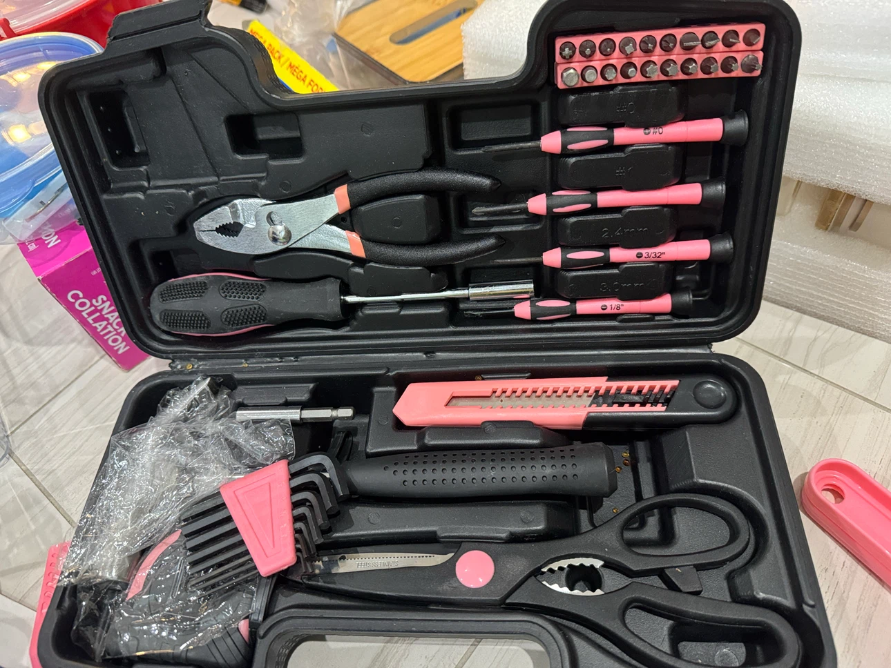 Pink and Black Multi-Tool Kit