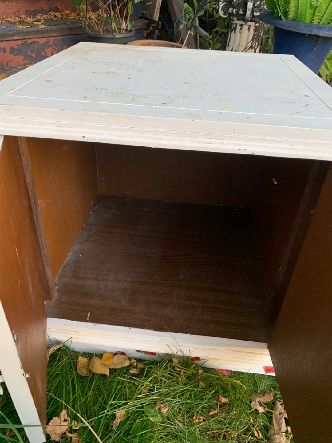 FREE: White Two-Door End Table Cabinet - photo 2