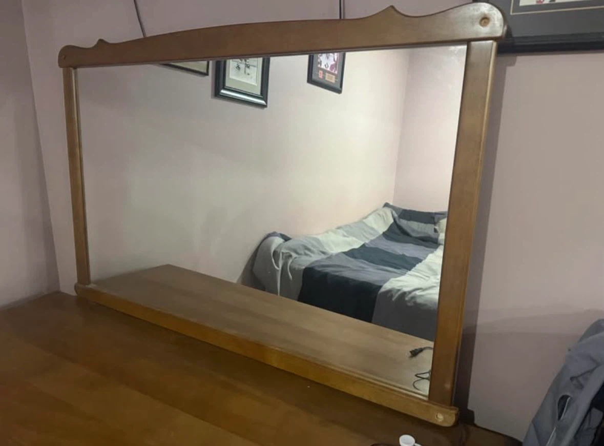 Bedroom dresser and mirror