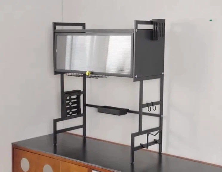 Black Sink Shelving Unit