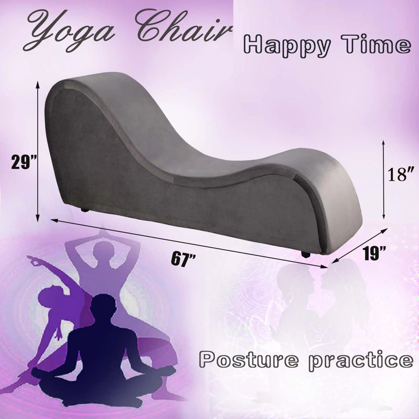 Grey Chaise Lounge Chair with Washable Velvet Cover - photo 2