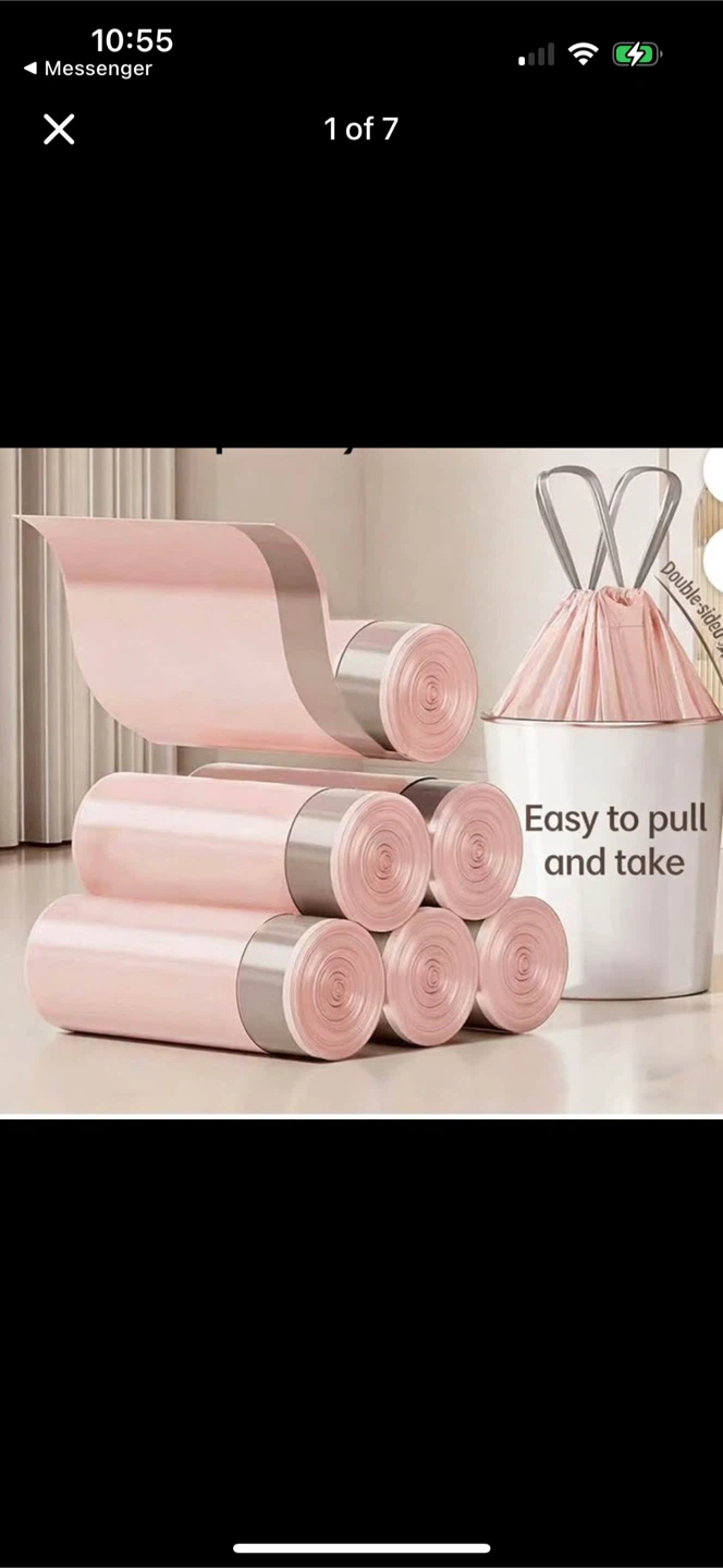 Pink Drawstring Garbage Bags