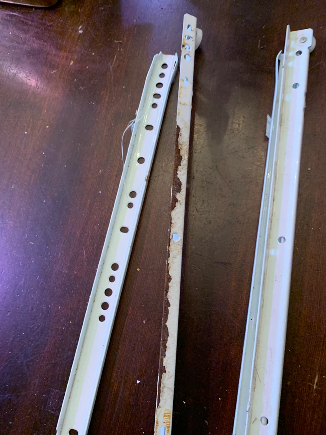 Set of 4 White Metal Drawer Slides. - photo 3