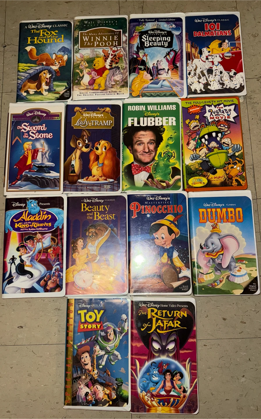 Collection of 14 Classic Disney and Animated VHS Tapes
