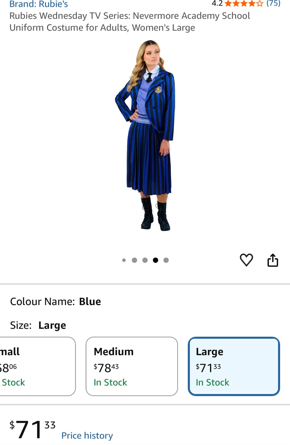 Rubie's Wednesday Nevermore Academy Costume - Large
