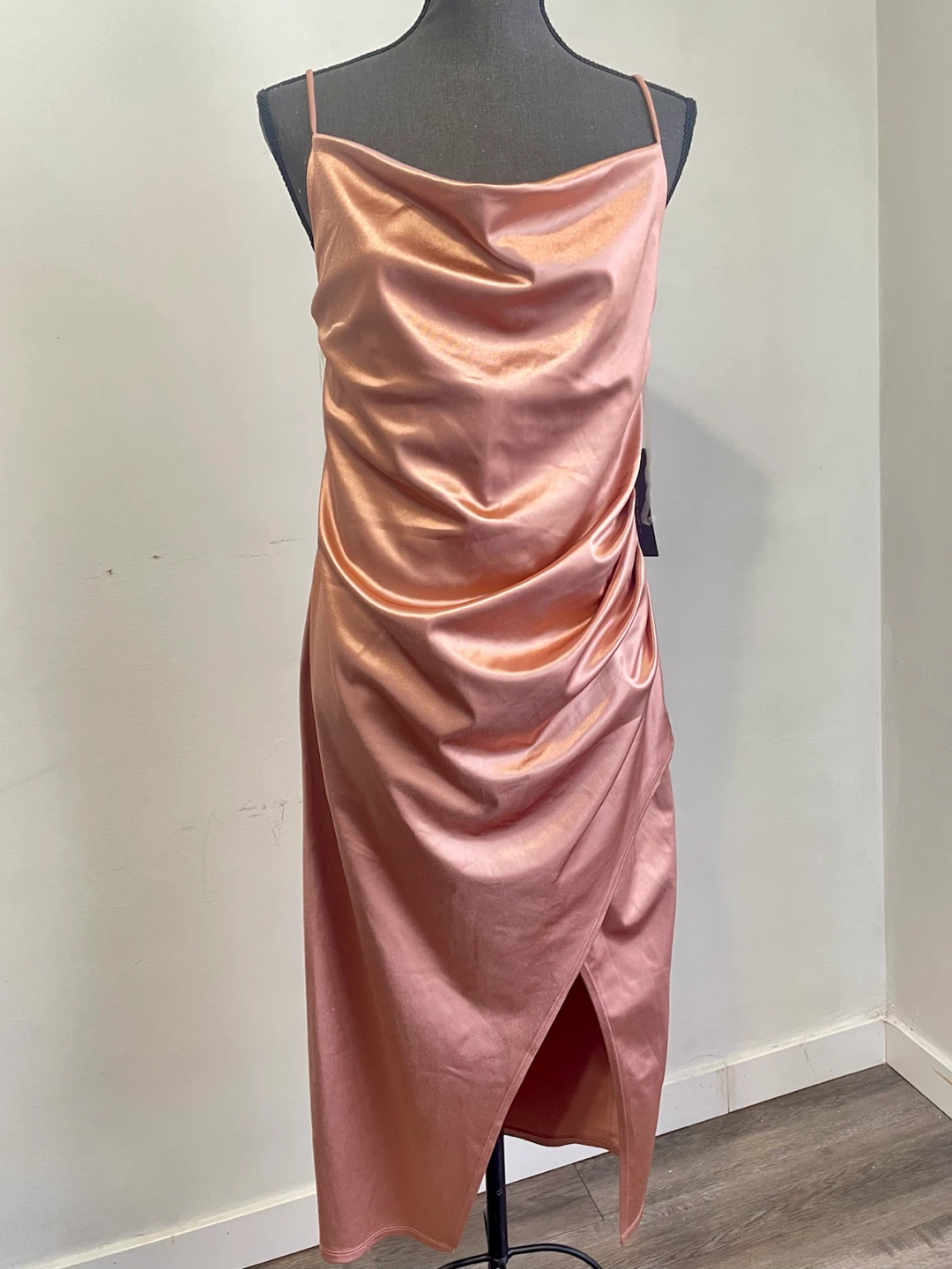 Rachel Zoe Rose-Gold/Champagne Rose Midi Dress Medium