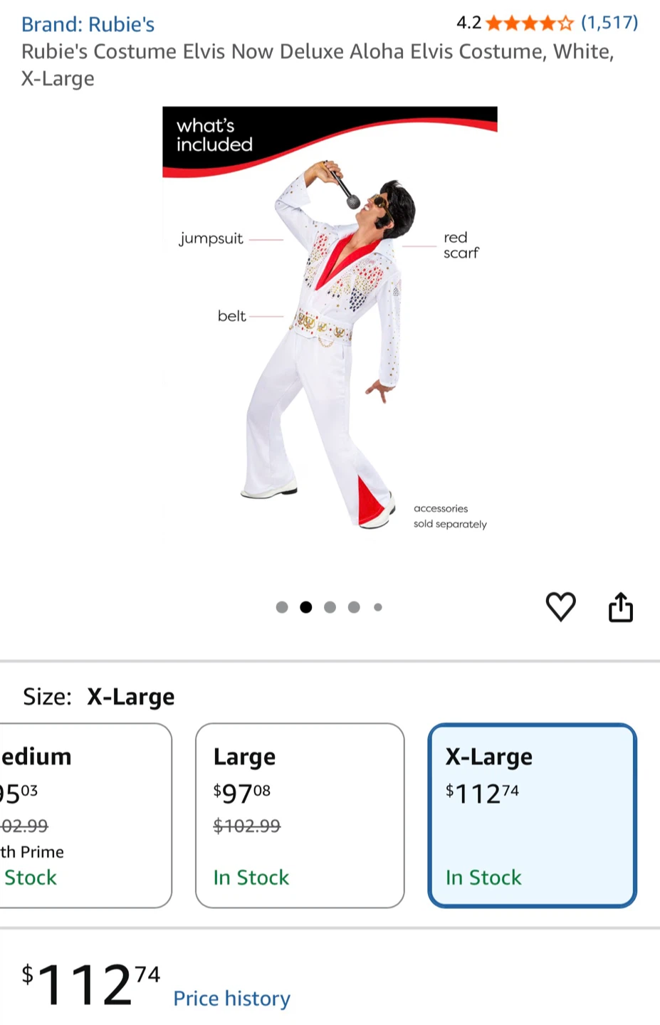 Rubie's Elvis Presley Costume X-Large - photo 3