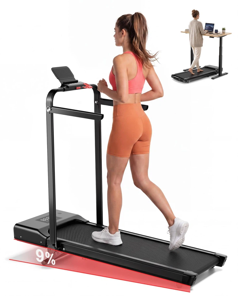 Superun Walking Pad with Incline and Handle Bar