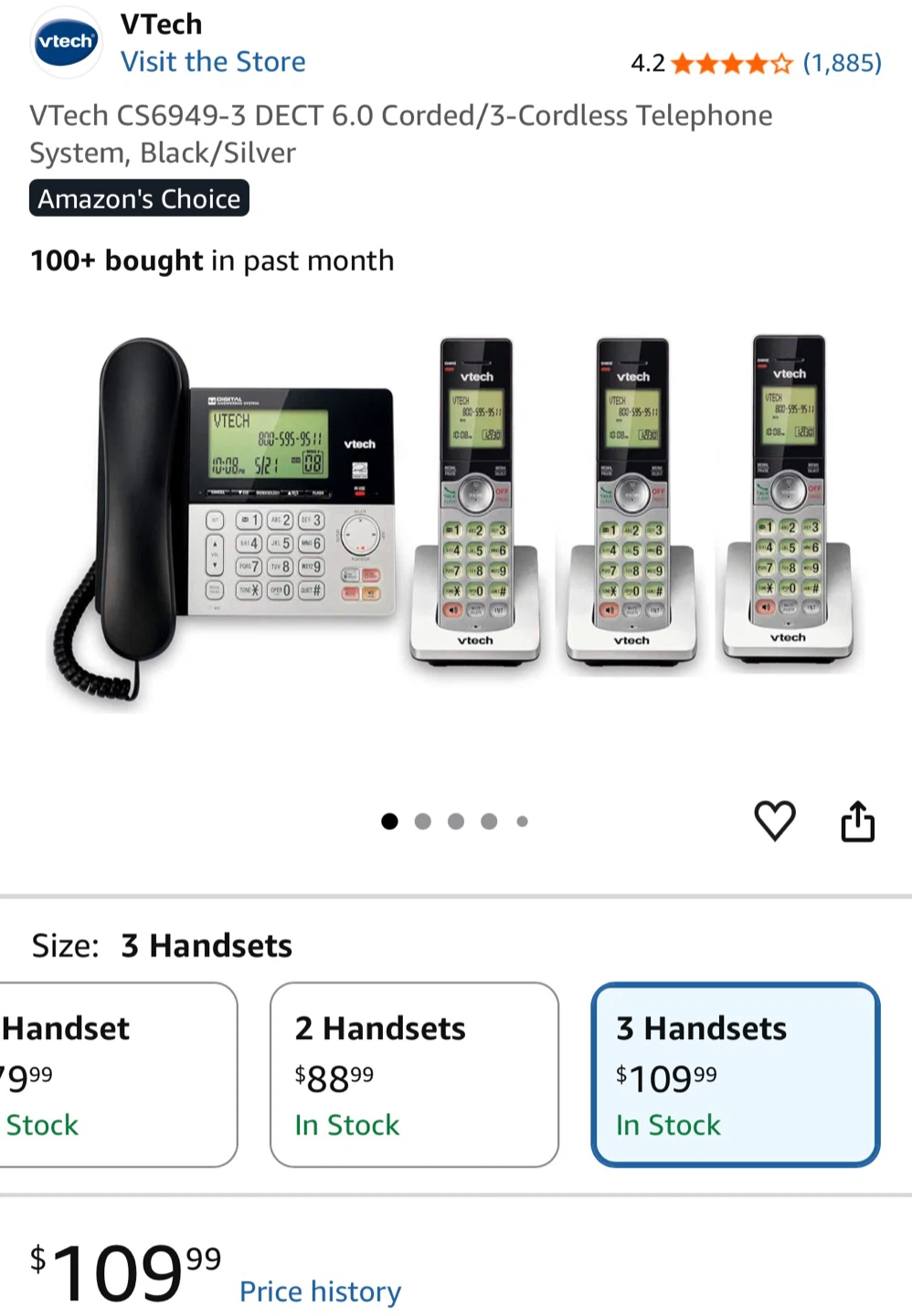 VTech CS6949-3 DECT 6.0 Corded/3-Cordless Phone System - photo 3