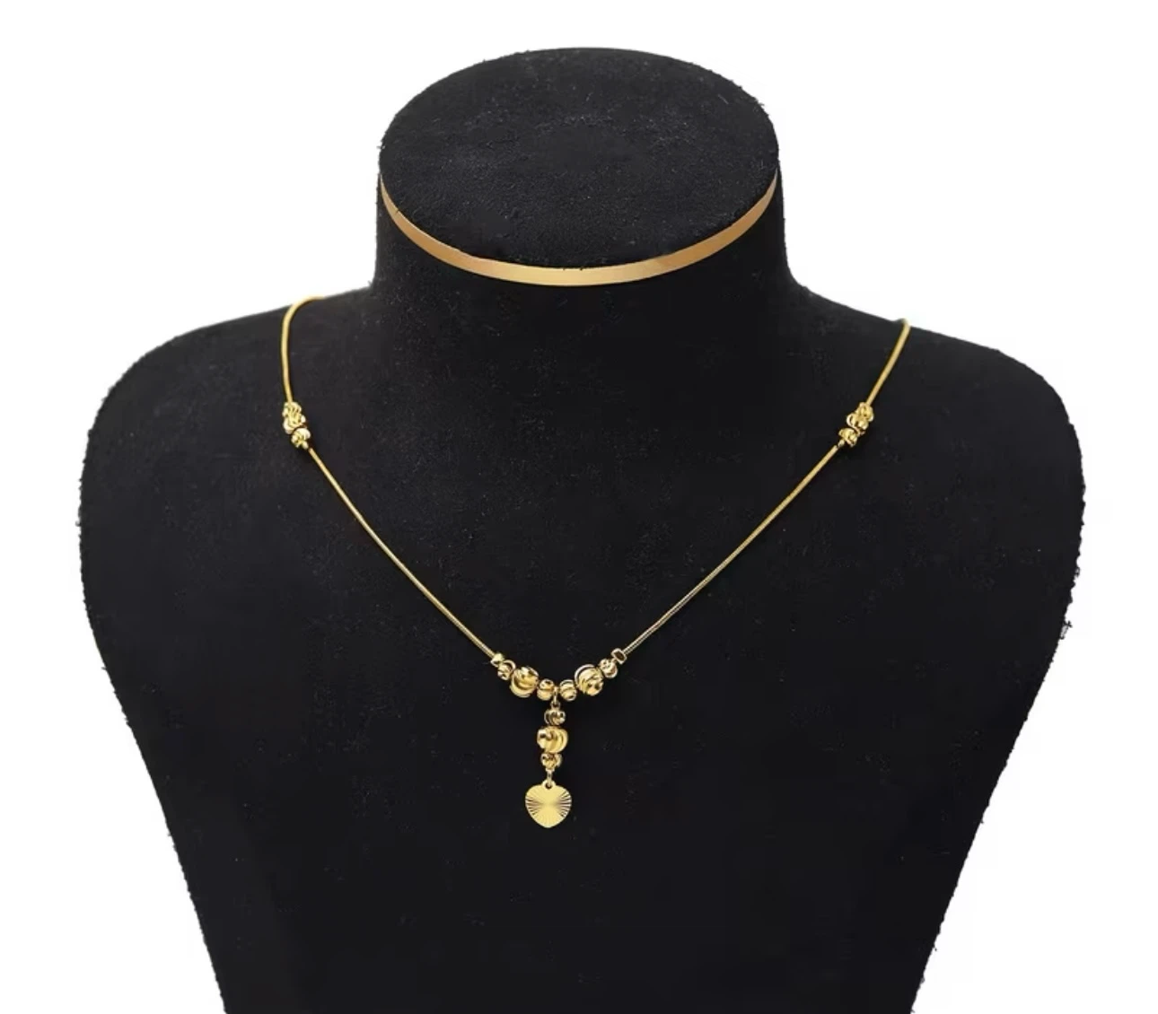 Gold Heart Charm Necklace - photo 2