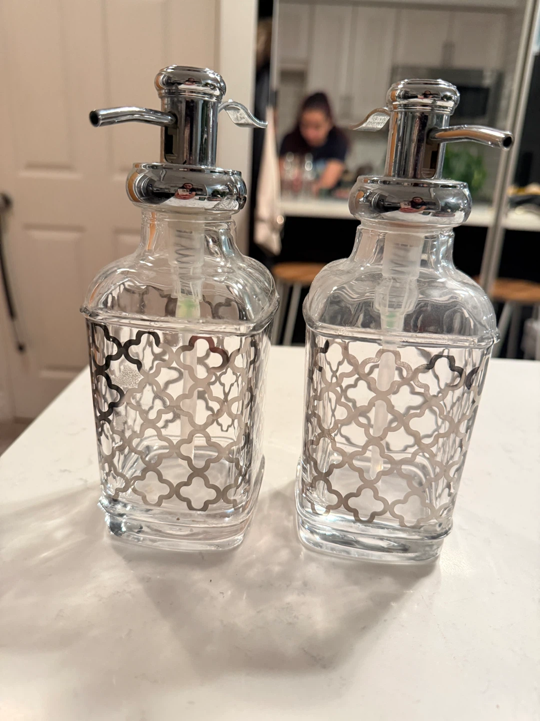 Set of 2 Glass Soap Dispensers