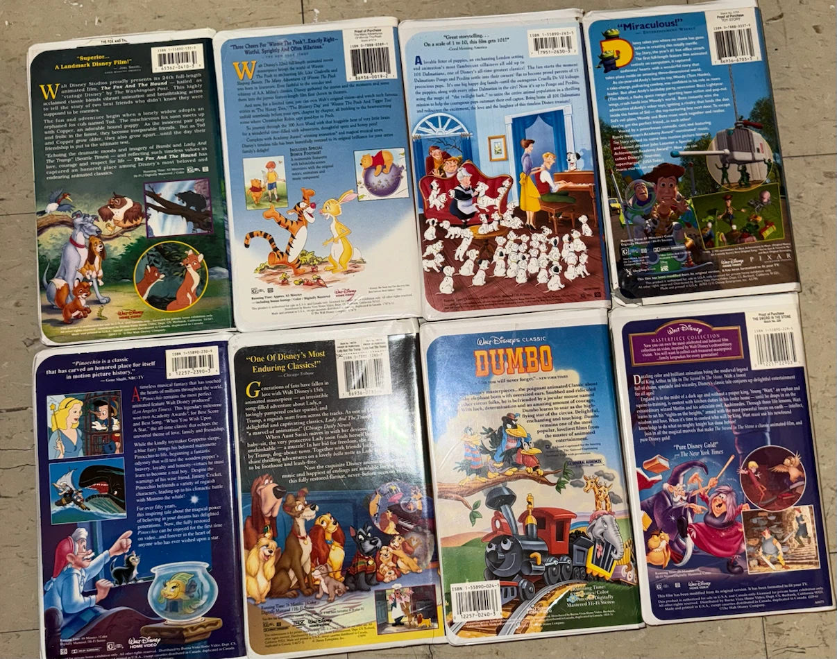 Set of 8 Classic Walt Disney VHS Tapes - photo 2