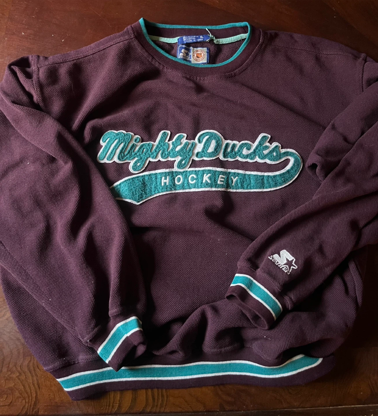 Starter Anaheim Mighty Ducks Hockey Crewneck Sweatshirt