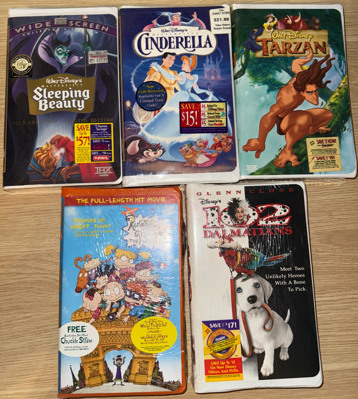 Set of 5 Sealed Classic Children's VHS Tapes