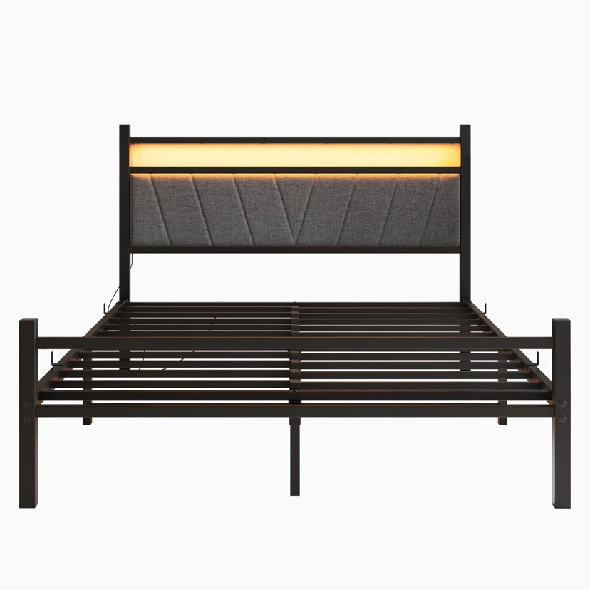 Bed Frame Full Size with Headboard and USB Charging - photo 5