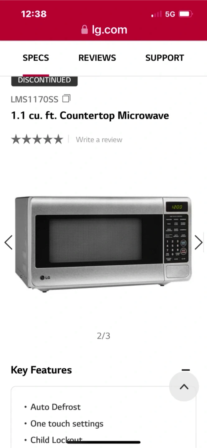 LG Microwave- 1.1 cubic feet - photo 3