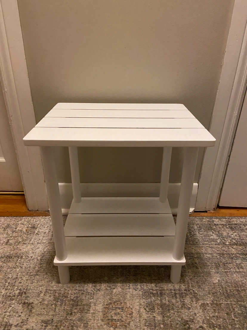 2 Tier Bamboo Adirondack Table White - photo 5