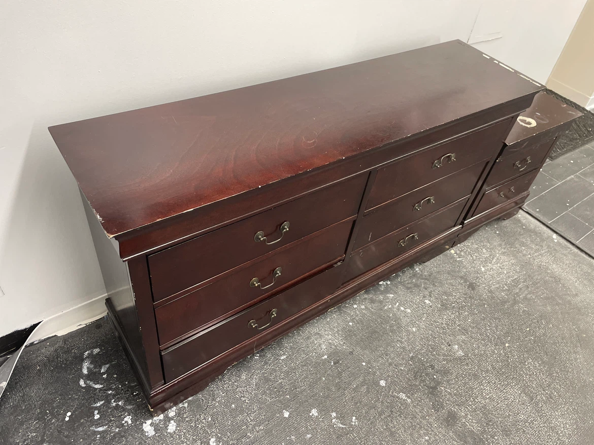 Dark Wood Dresser and Nightstand Set - photo 5