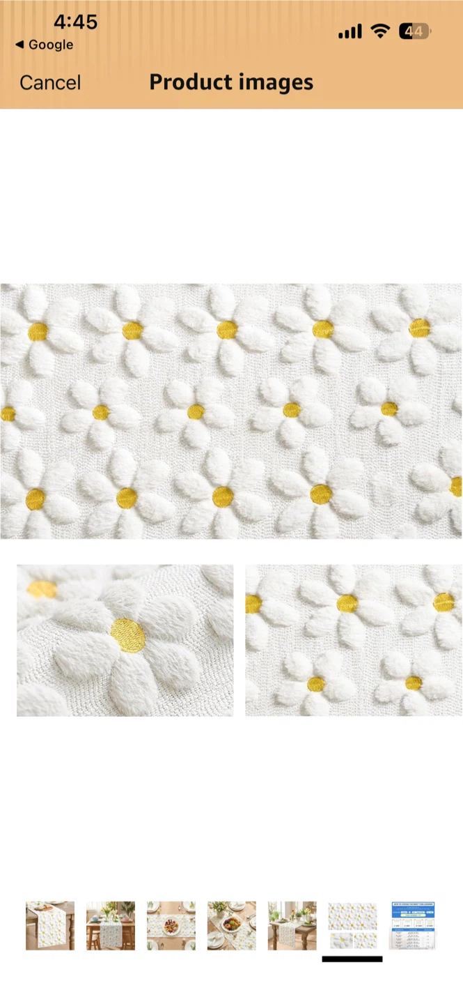 Floral Daisy Pattern Table Runners - photo 5