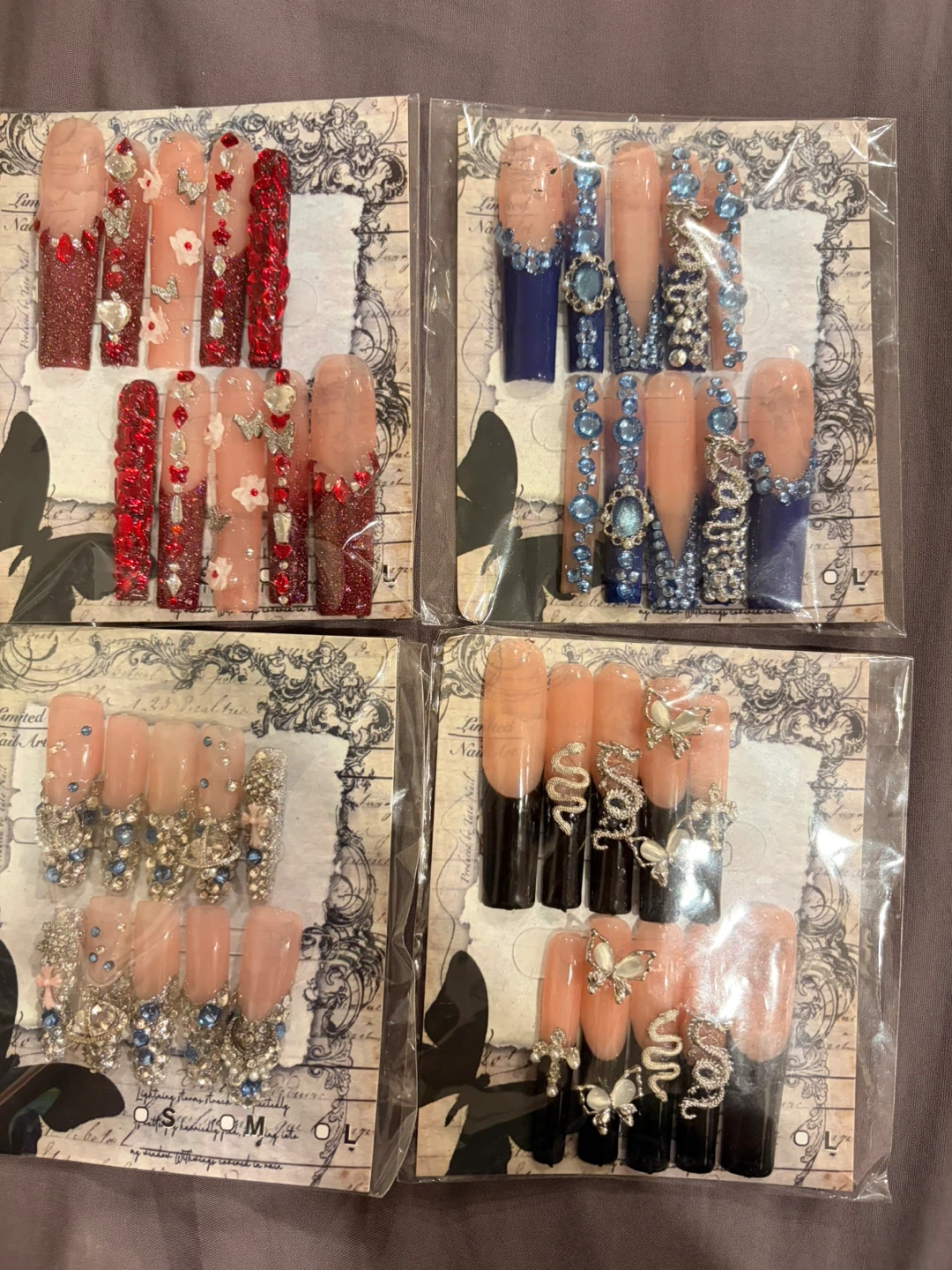 y2k handmade long press on nails - photo 3