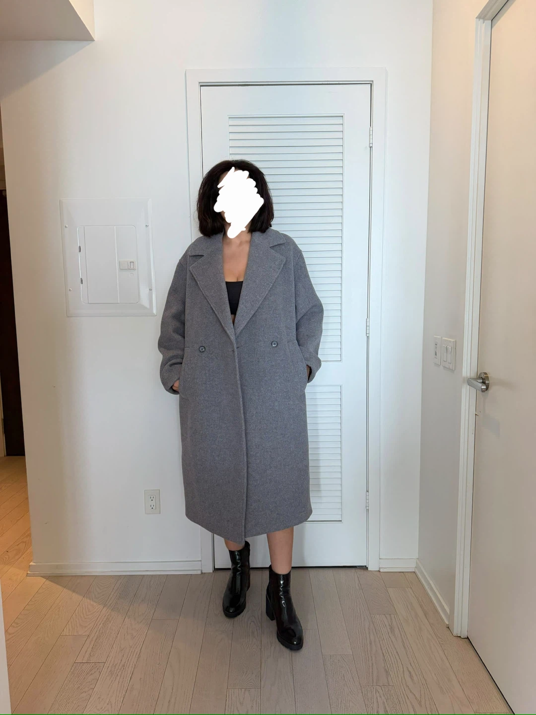 COS grey wool-blend coat