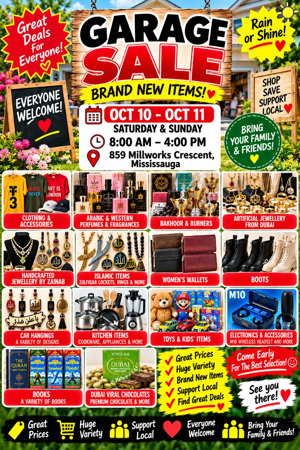 🔥 HUGE Garage Sale – Brand New Items – Oct 10 & 11