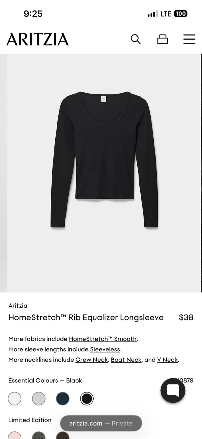 Aritzia HomeStretch™ Rib Equalizer Longsleeve - photo 2